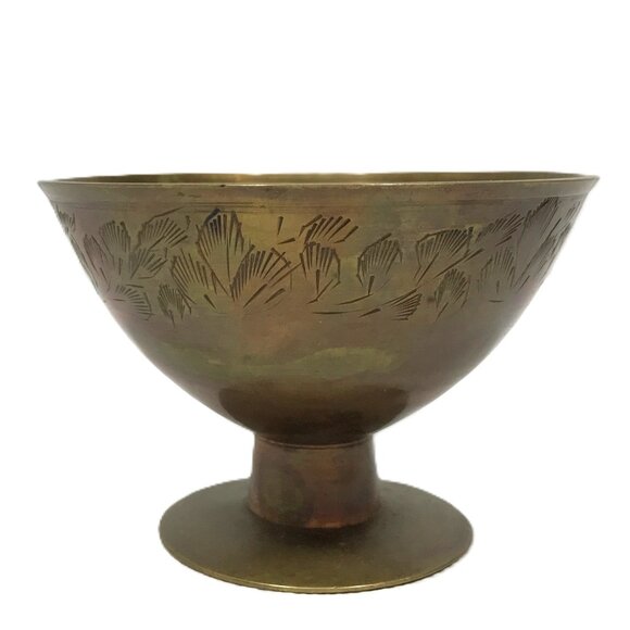 Vintage Other - Vintage Hand Etched Solid Indian Brass Dish Bowl